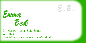 emma bek business card